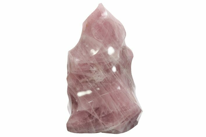 Tall, Polished Rose Quartz Crystal Flame - Madagascar #230164